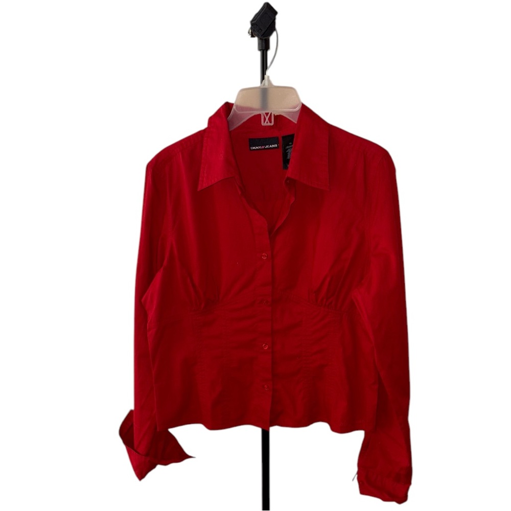 Dkny Jeans Red Button Down Shirt - image 1